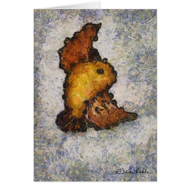 Frida Kahlo Monet-Stil Bird Painting Hälsningskort (Framsidan)