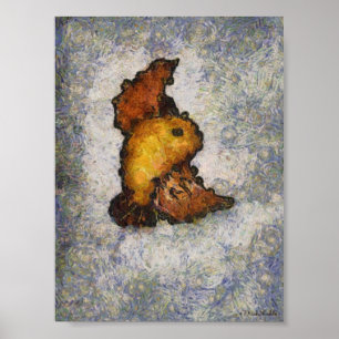 Frida Kahlo Monet-Stil Bird Painting Poster