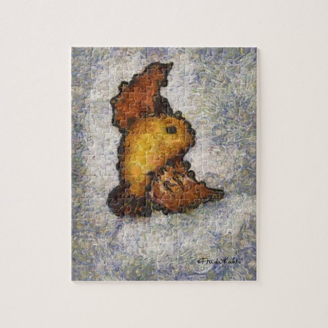 Frida Kahlo Monet-Stil Bird Painting Pussel (Vertikal)