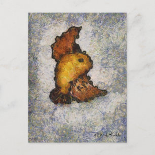 Frida Kahlo Monet-Stil Bird Painting Vykort