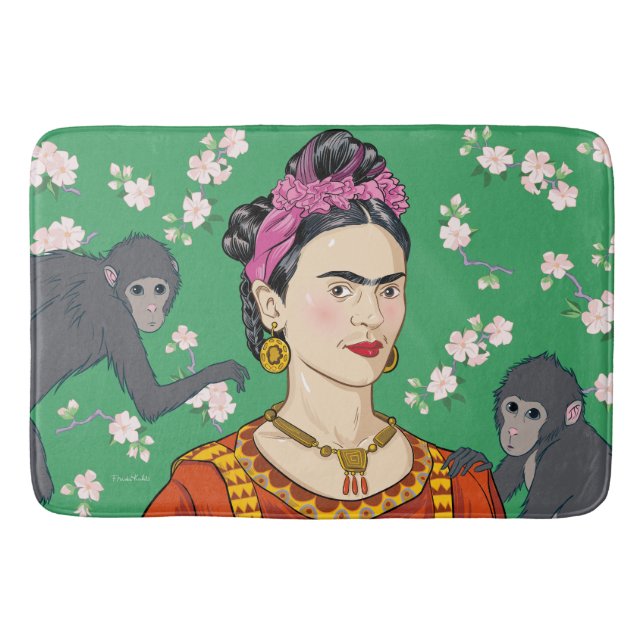 Frida Kahlo Monkey Graphic Badrumsmatta (Framsidan)