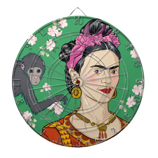 Frida Kahlo Monkey Graphic Darttavla (Framsidan)