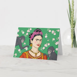Frida Kahlo Monkey Graphic Kort