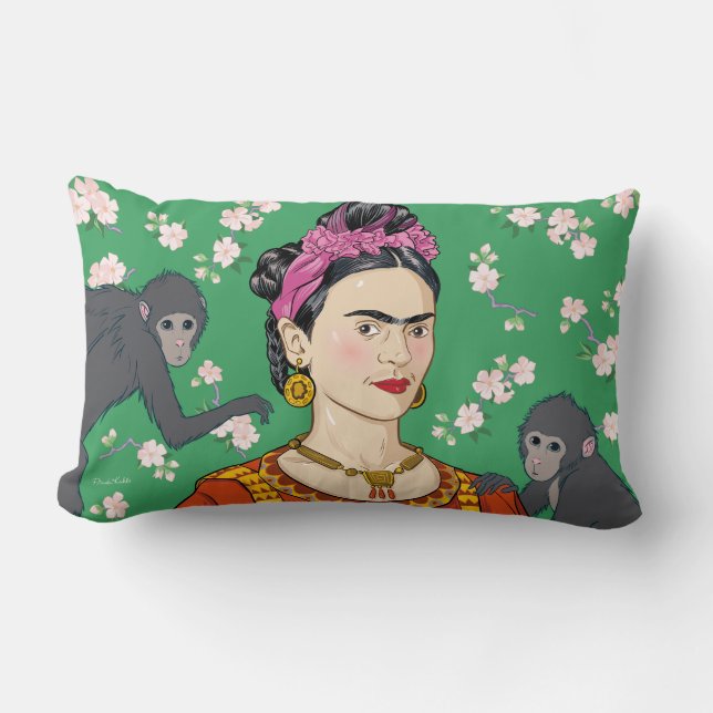 Frida Kahlo Monkey Graphic Lumbarkudde (Framsida)