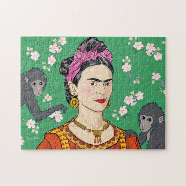 Frida Kahlo Monkey Graphic Pussel (Horisontell)