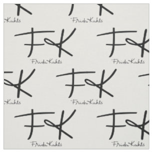 Frida Kahlo Monogram "FK" Signaturmönster Tyg