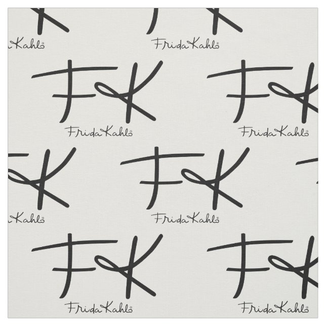 Frida Kahlo Monogram "FK" Signaturmönster Tyg (Provkarta)