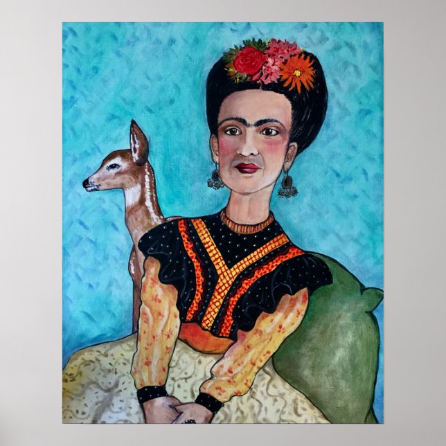 Frida Kahlo och Fawn Hjort Poster (Framsidan)