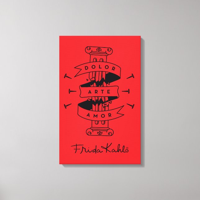 Frida Kahlo | Pain Art Kärlek Canvastryck (Framsida)
