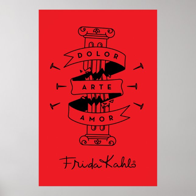 Frida Kahlo | Pain Art Kärlek Poster (Framsidan)