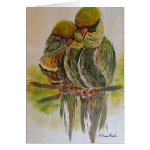 Frida Kahlo Painting Birds Hälsningskort