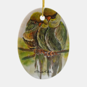 Frida Kahlo Painting Birds Julgransprydnad Keramik