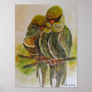 Frida Kahlo Painting Birds Poster