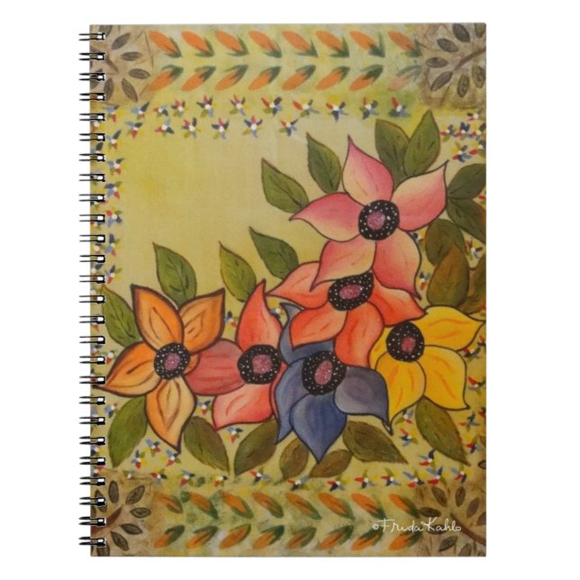 Frida Kahlo Painting Flores Anteckningsbok Med Spiral (Framsidan)