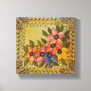Frida Kahlo Painting Flores Canvastryck