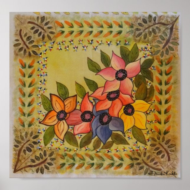 Frida Kahlo Painting Flores Poster (Framsidan)