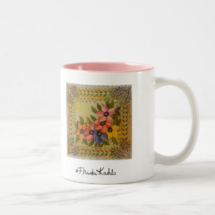 Frida Kahlo Painting Flores Två-Tonad Mugg