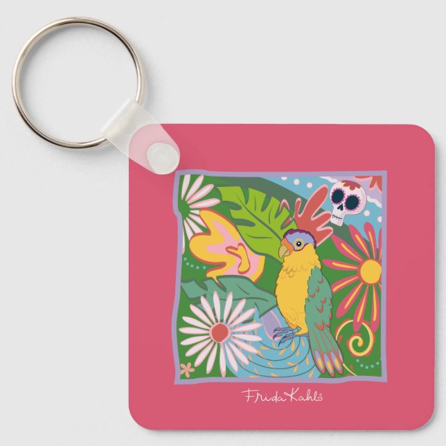 Frida Kahlo Parrot Graphic Nyckelring (Framsida)