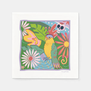 Frida Kahlo Parrot Graphic Pappersservett