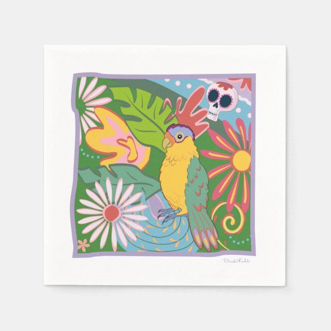 Frida Kahlo Parrot Graphic Pappersservett (Framsidan)
