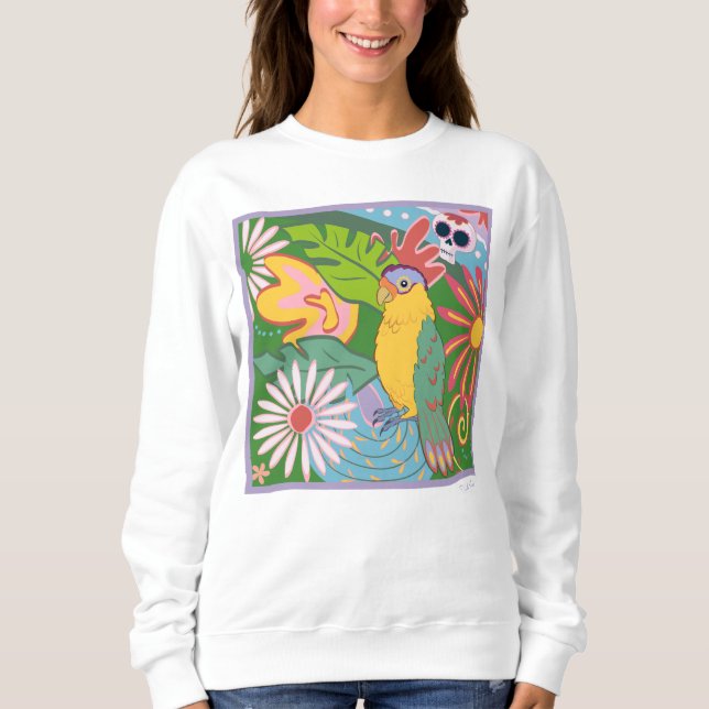Frida Kahlo Parrot Graphic T Shirt (Framsida)