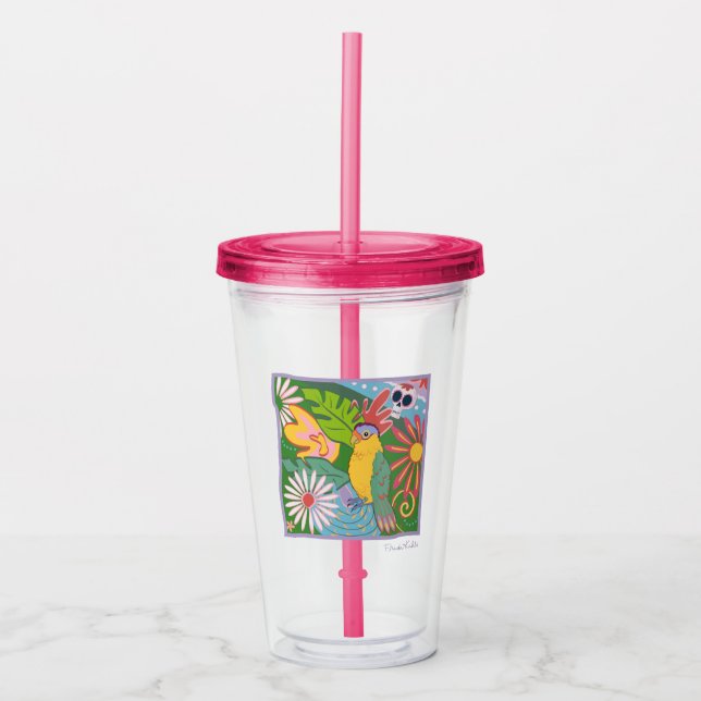 Frida Kahlo Parrot Graphic Take Away Mugg (Framsida)