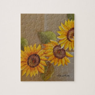 Frida Kahlo Patavlade Sunblommor Pussel
