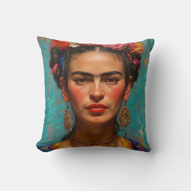 Frida Kahlo Pillow, Cushion, Frida Decor Kudde (Framsida)
