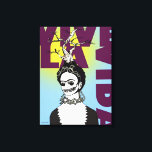 Frida Kahlo Pop Art Porträtt Canvastryck<br><div class="desc">Frida Kahlo de Rivera var en mexikansk målare som var ihågkommen för hennes intensiva och livfulla arbete. Hennes arbete har firats i Mexiko som en symbol för nationell och inhemsk tradition,  och av feminister för dess kompromisslösa skildring av kvinnlig erfarenhet och</div>