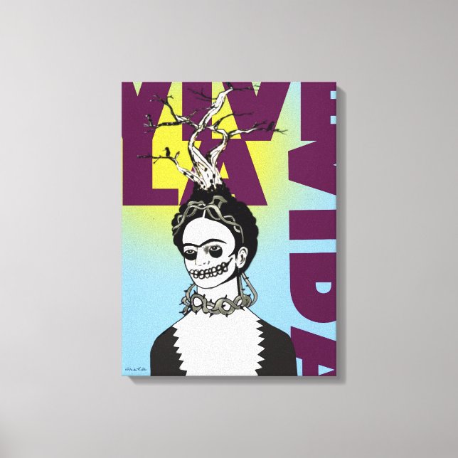 Frida Kahlo Pop Art Porträtt Canvastryck (Framsida)