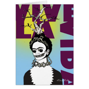 Frida Kahlo Pop Art Porträtt Hälsningskort