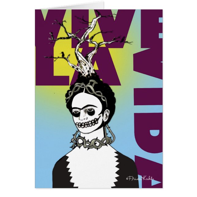 Frida Kahlo Pop Art Porträtt Hälsningskort (Framsidan)