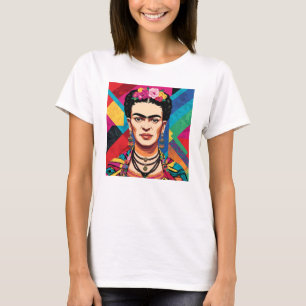 Frida Kahlo Pop Art-porträtt – Levande färger T Shirt