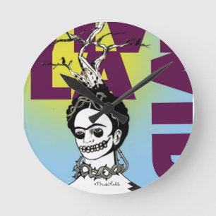 Frida Kahlo Pop Art Porträtt Rund Klocka
