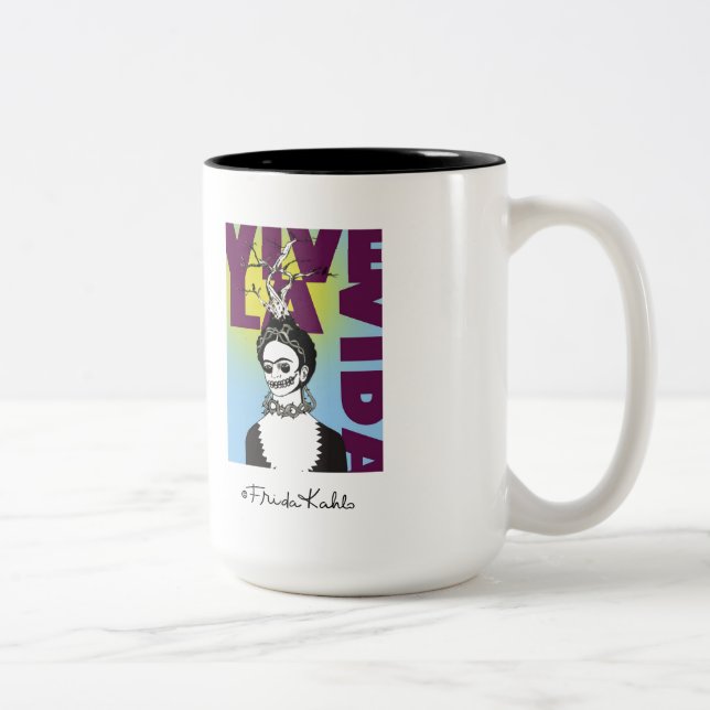 Frida Kahlo Pop Art Porträtt Två-Tonad Mugg (Höger)