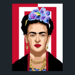 Frida Kahlo pop art Poster<br><div class="desc">Frida Kahlo pop art, kvinnodag</div>