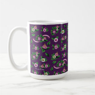 Frida Kahlo   Purlpe blom- bukettmönster Kaffemugg