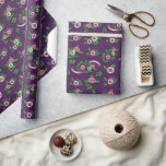 Frida Kahlo | Purple Floral Bouquet Pattern Presentpapper<br><div class="desc">Frida's Paintings Collection | The Most Famous Female Mexican Artist. Frida Kahlo de Rivera was a Mexican Painter remembered for her intense and vibrant works. Her work has been celebrated in Mexico as emblematic of national and indigenous tradition, and by feminists for its uncompromising depiction of the female experience. ©...</div>