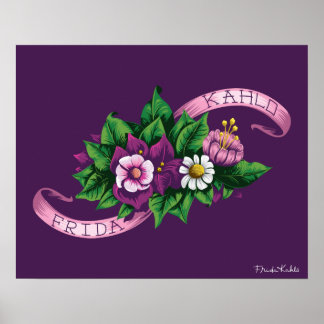 Frida Kahlo | Purple Floral Bouquet Poster