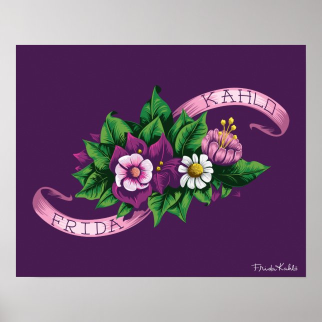 Frida Kahlo | Purple Floral Bouquet Poster (Framsidan)