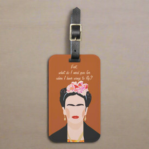Frida Kahlo Quote Porträtt l Modern inspiration Bagagebricka