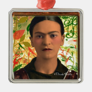 Frida Kahlo Reflejando Julgransprydnad Metall