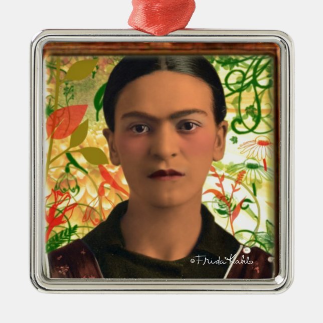 Frida Kahlo Reflejando Julgransprydnad Metall (Framsidan)