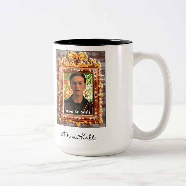 Frida Kahlo Reflejando Två-Tonad Mugg (Höger)