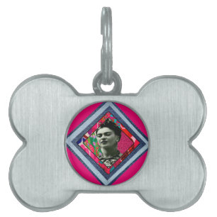 Frida Kahlo Retro Denim Diamond ID-bricka Husdjur