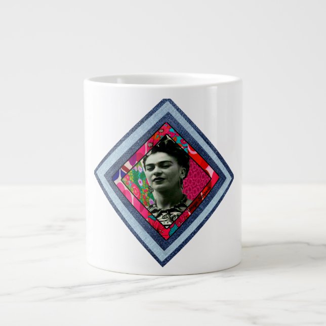 Frida Kahlo Retro Denim Diamond Jumbo Mugg (Framsidan)