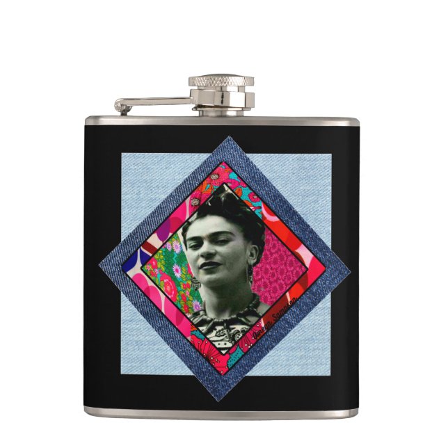 Frida Kahlo Retro Rosa Denim Fickplunta (Framsidan)