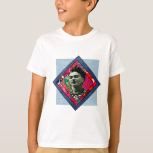 Frida Kahlo Retro Rosa Denim T Shirt
