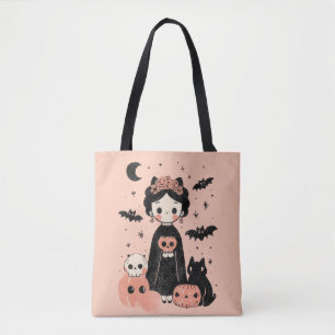 Frida Kahlo Rosa Pasteloween Spooky Cute Halloween Tygkasse