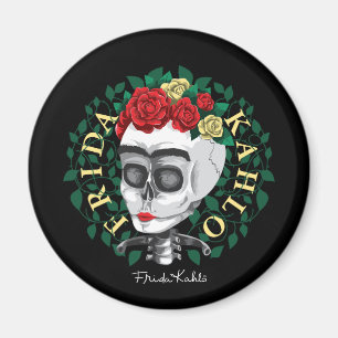 Frida Kahlo skalle med rokronan Magnet